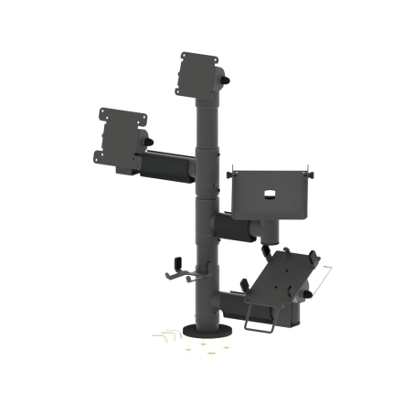 Articulating mount for monitor, payment terminal, printer, scanner