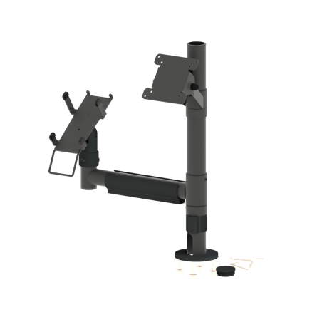 Adjustable Dual Arm Mount for VESA Screen and Payment Terminal (Pinpad/Dataphone)