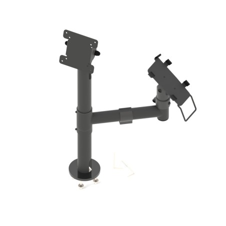 Adjustable Dual Arm Mount for VESA Screen and Payment Terminal (Pinpad/Dataphone)