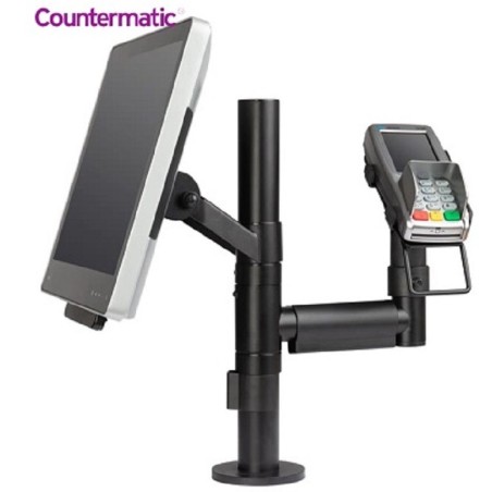 POS mounting solution with an arm and an anguled VESA.